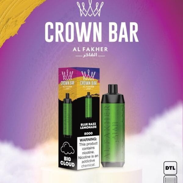 Al Fakher Blue Razz Lemonade Crown Bar Disposable Vape Vape Shop Dubai Uae