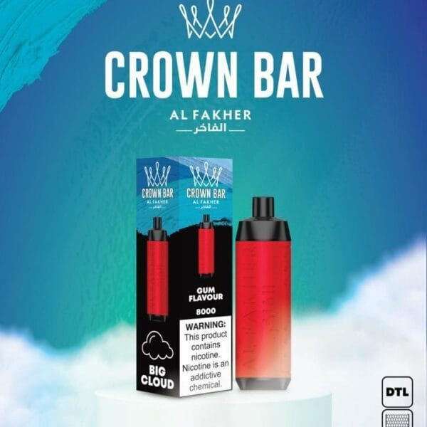 Al Fakher Gum Flavour Crown Bar 8000 Puffs Vape Shop Dubai Uae