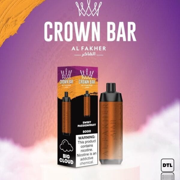 Al Fakher Sweet Passionfruit Crown Bar 8000 Puffs Dtl Vape Shop Dubai Uae