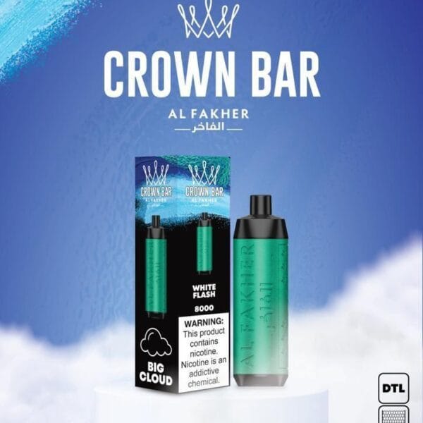 Al Fakher White Flash Crown Bar 8000 Puffs Vape Shop Dubai Uae