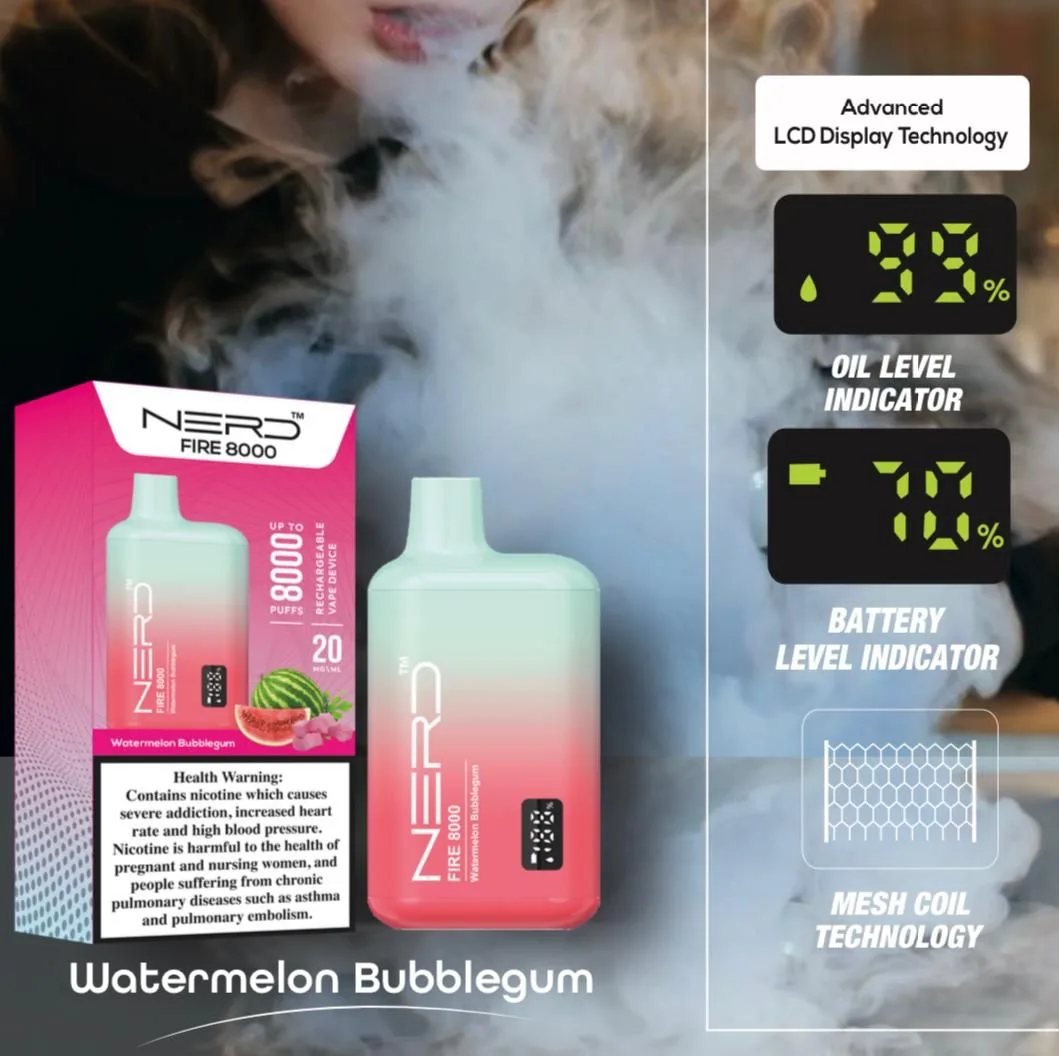 Nerd Fire 8000 Puffs Disposable Vape 2 Nicotine Vape Shop Dubai Uae 13