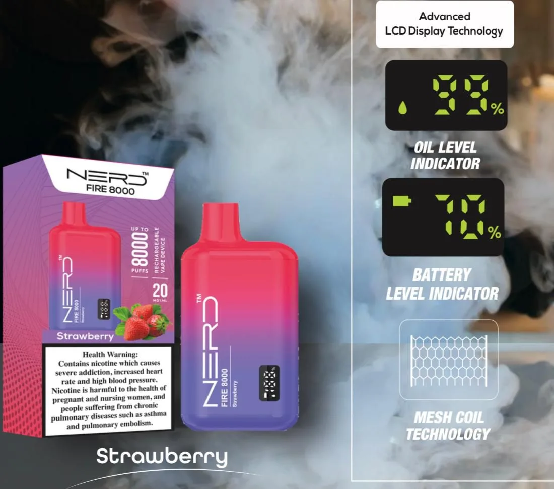 Nerd Fire 8000 Puffs Disposable Vape 2 Nicotine Vape Shop Dubai Uae 14