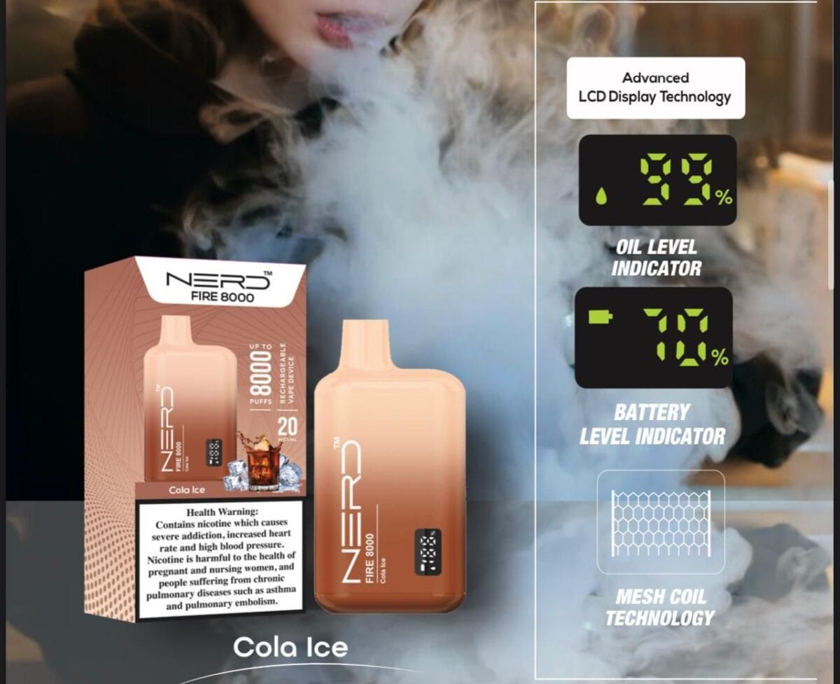 Nerd Fire 8000 Puffs Disposable Vape 2 Nicotine Vape Shop Dubai Uae 22