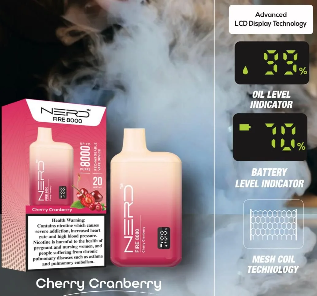 Nerd Fire 8000 Puffs Disposable Vape 2 Nicotine Vape Shop Dubai Uae 24