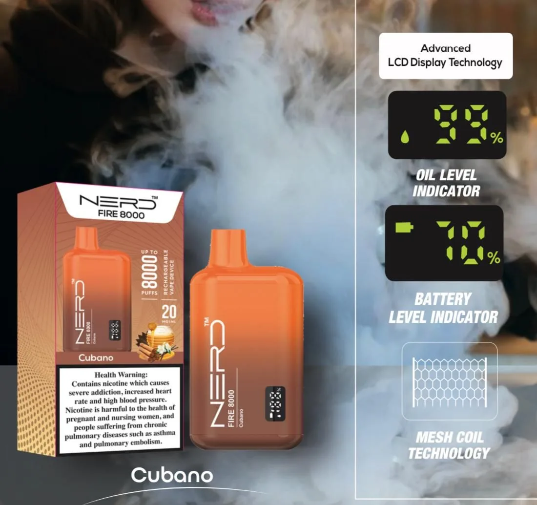 Nerd Fire 8000 Puffs Disposable Vape 2 Nicotine Vape Shop Dubai Uae 36