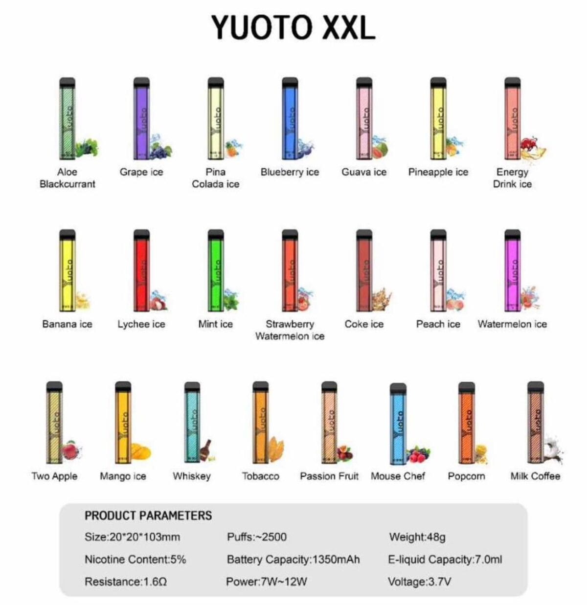 Yuoto Xxl Disposable Vape 2500 Puffs Dubai Uae Vape Shop Dubai Uae