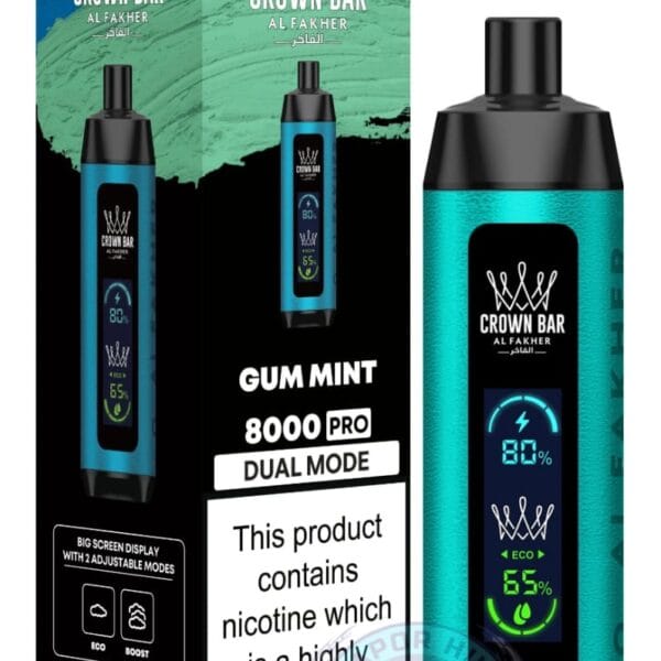 New Al Fakher Gum Mint 8000 Puffs Crown Bar Disposable Vape In Dubai Vape Shop Dubai Uae 7