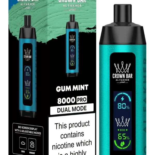 Best Al Fakher Gum Mint Crown Bar 8000 Puffs