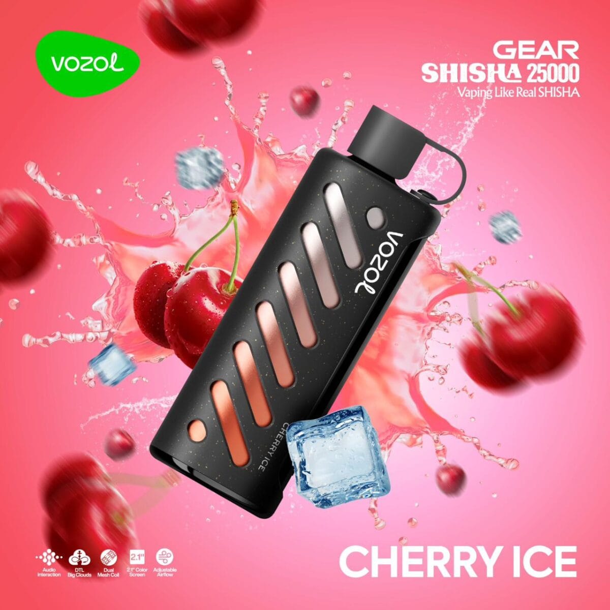 Vozol Gear Shisha cherry ice 25000 Puffs Disposable Vape In UAE