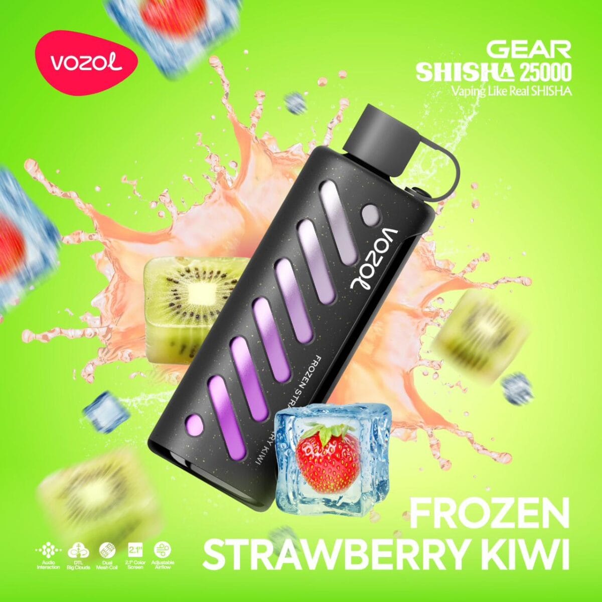 Vozol Gear Shisha frozen strawberry kiwi 25000 Puffs Disposable Vape In UAE