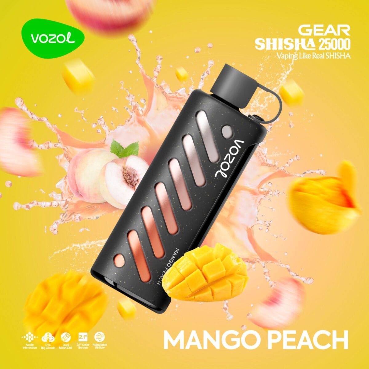 Vozol Gear Shisha mango peach 25000 Puffs Disposable Vape In UAE