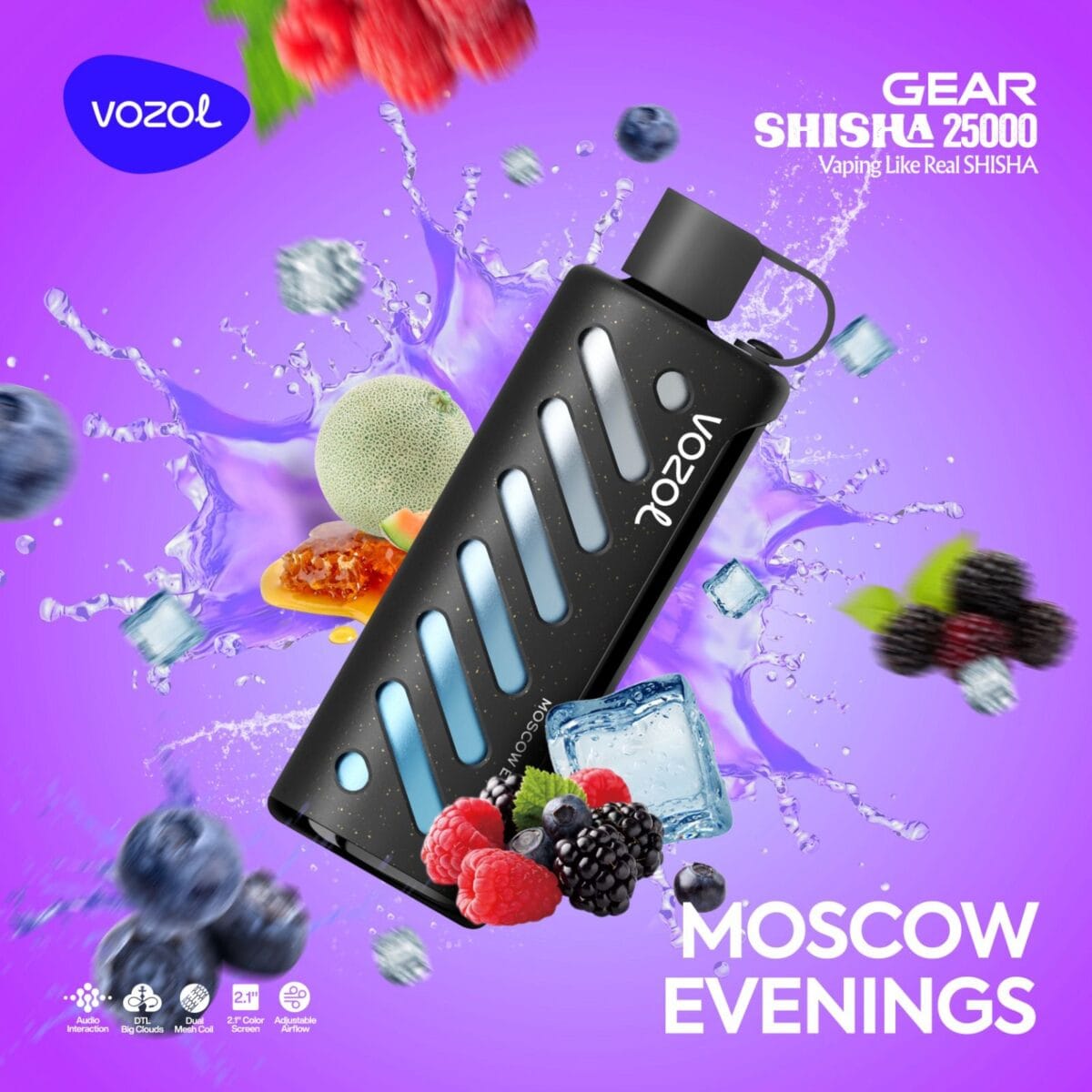 Vozol Gear Shisha moscow evenings 25000 Puffs Disposable Vape In UAE