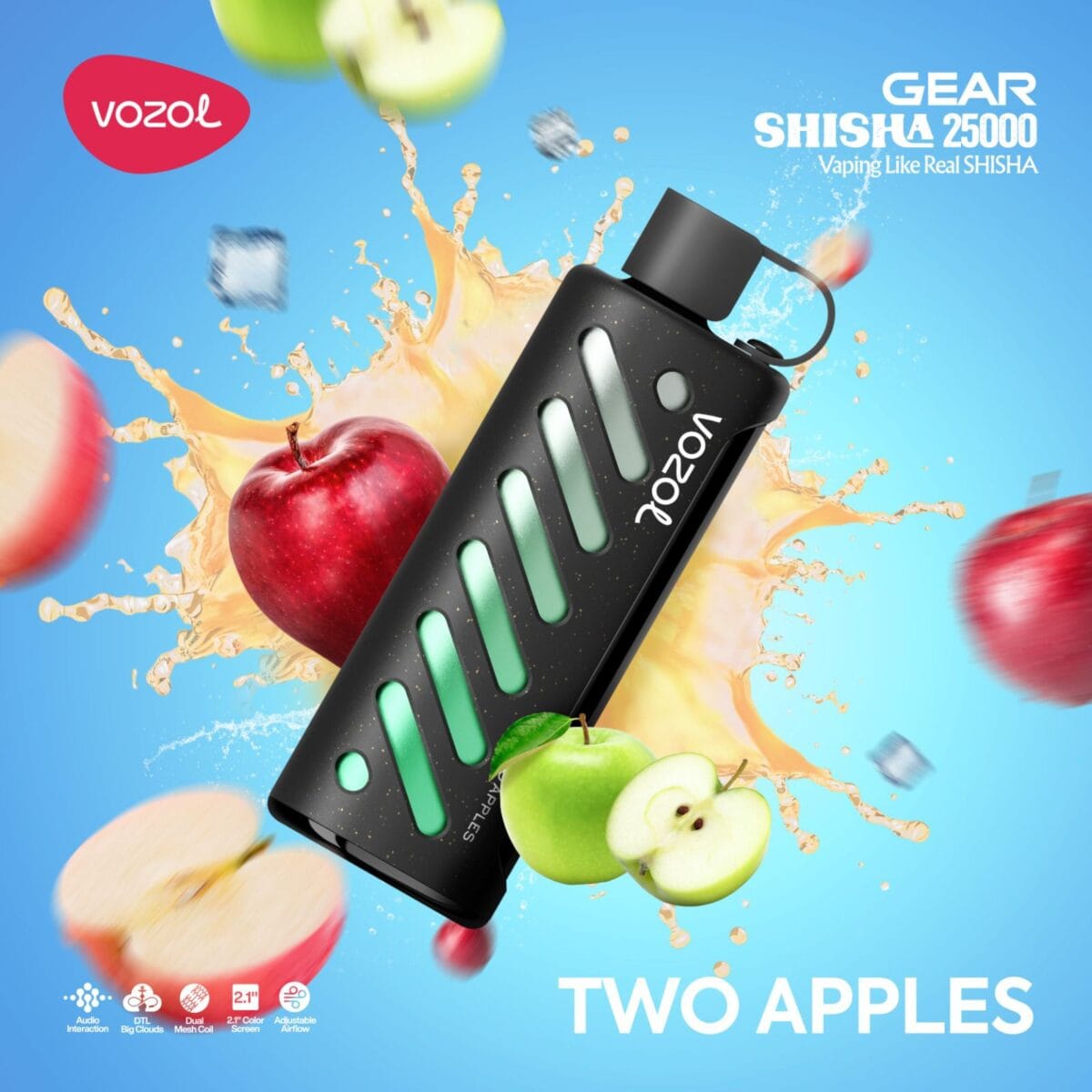 Vozol Gear Shisha two apple 25000 Puffs Disposable Vape In UAE