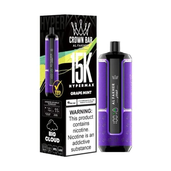 Al Fakher Crown Bar Grape Mint 15000 Puffs