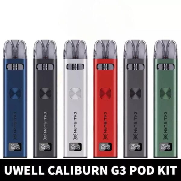 Buy Caliburn G3 Vape Kit of 25W in UAE Caliburn G3 Pod Kit Colors Black Blue Green Grey Red Silver UWELL Caliburn G3 Kit Shop near me