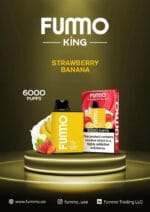 Fummo King 6000 Puffs 2 nicotine Strawberry Banana Disposable Vape Buy in UAE Dubai