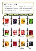 Mfu Shisha X1 40000 Puffs Disposable Vape Vape Shop Dubai Uae 2