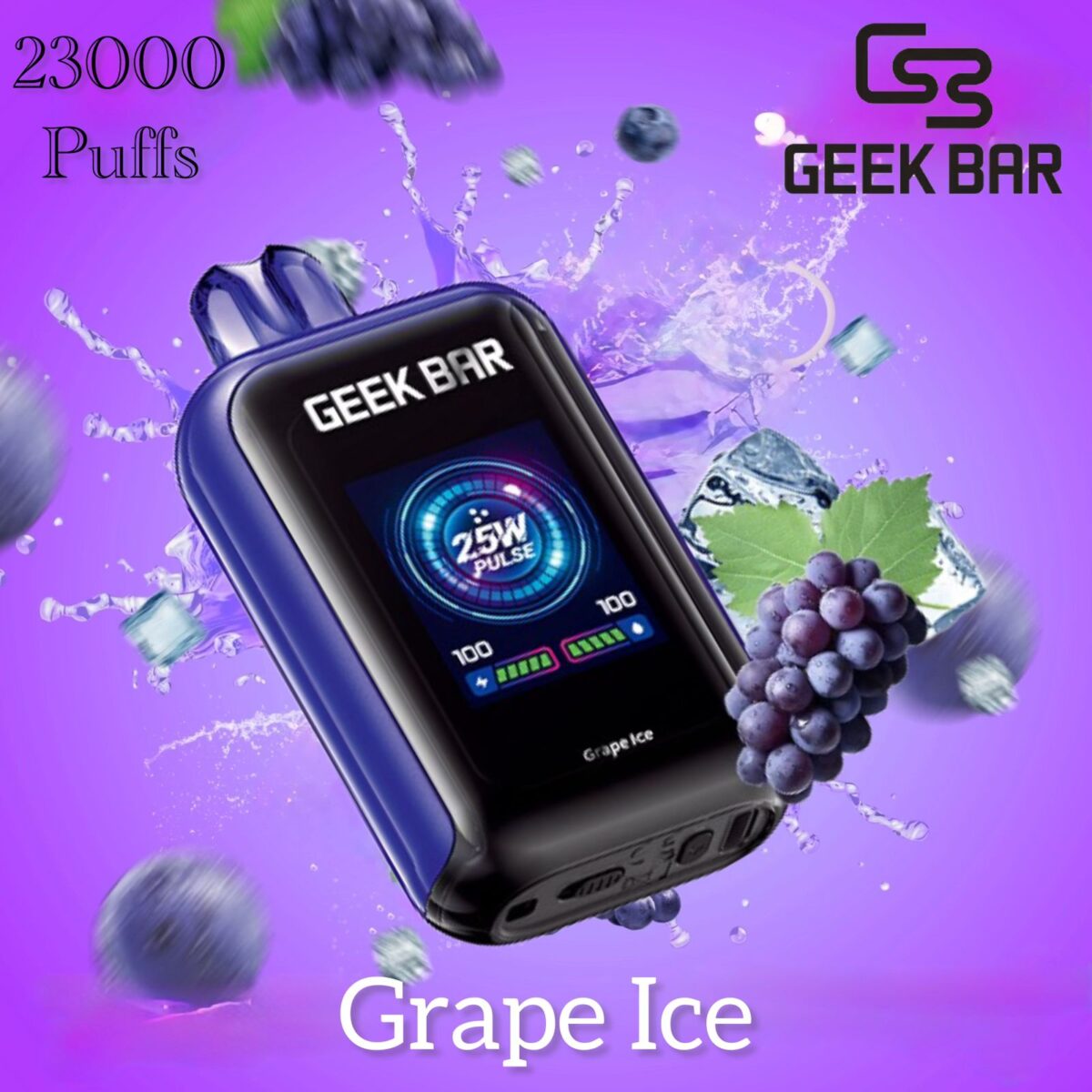 Geek Bar Watt grape ice 23000 Puffs Disposable Vape