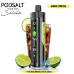 Pod Salt Shisha Cola Lime 8000 Puffs Disposable Vape DTL 3mg In Dubai UAE