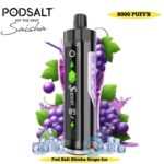 Pod Salt Shisha Grape Ice 8000 Puffs Disposable Vape DTL 3mg In Dubai UAE