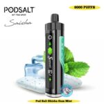 Pod Salt Shisha Gum Mint 8000 Puffs Disposable Vape DTL 3mg In Dubai UAE