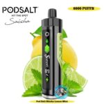 Pod Salt Shisha Lemon Mint 8000 Puffs Disposable Vape DTL 3mg In Dubai UAE