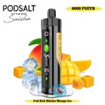 Pod Salt Shisha Mango Ice 8000 Puffs Disposable Vape DTL 3mg In Dubai UAE