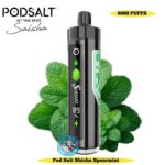 Pod Salt Shisha Spearmint 8000 Puffs Disposable Vape DTL 3mg In Dubai UAE