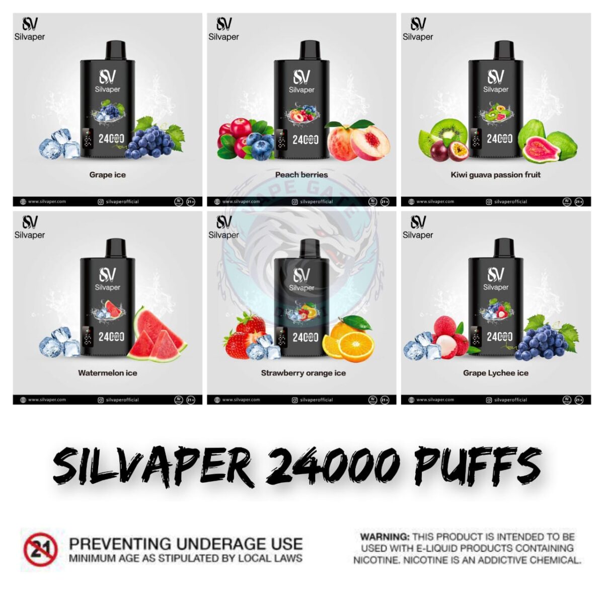 SILVAPER 24000 PUFFS DISPOSABLE VAPE IN DUBAI UAE