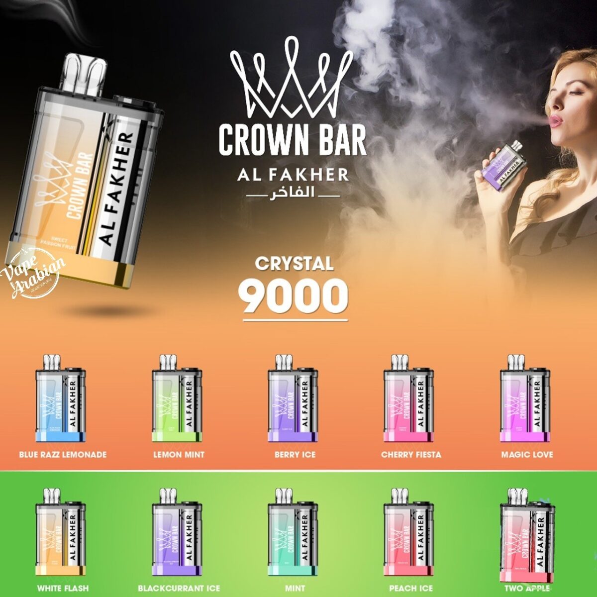 Al Fakher Crystal 9000 Puffs Crown Bar